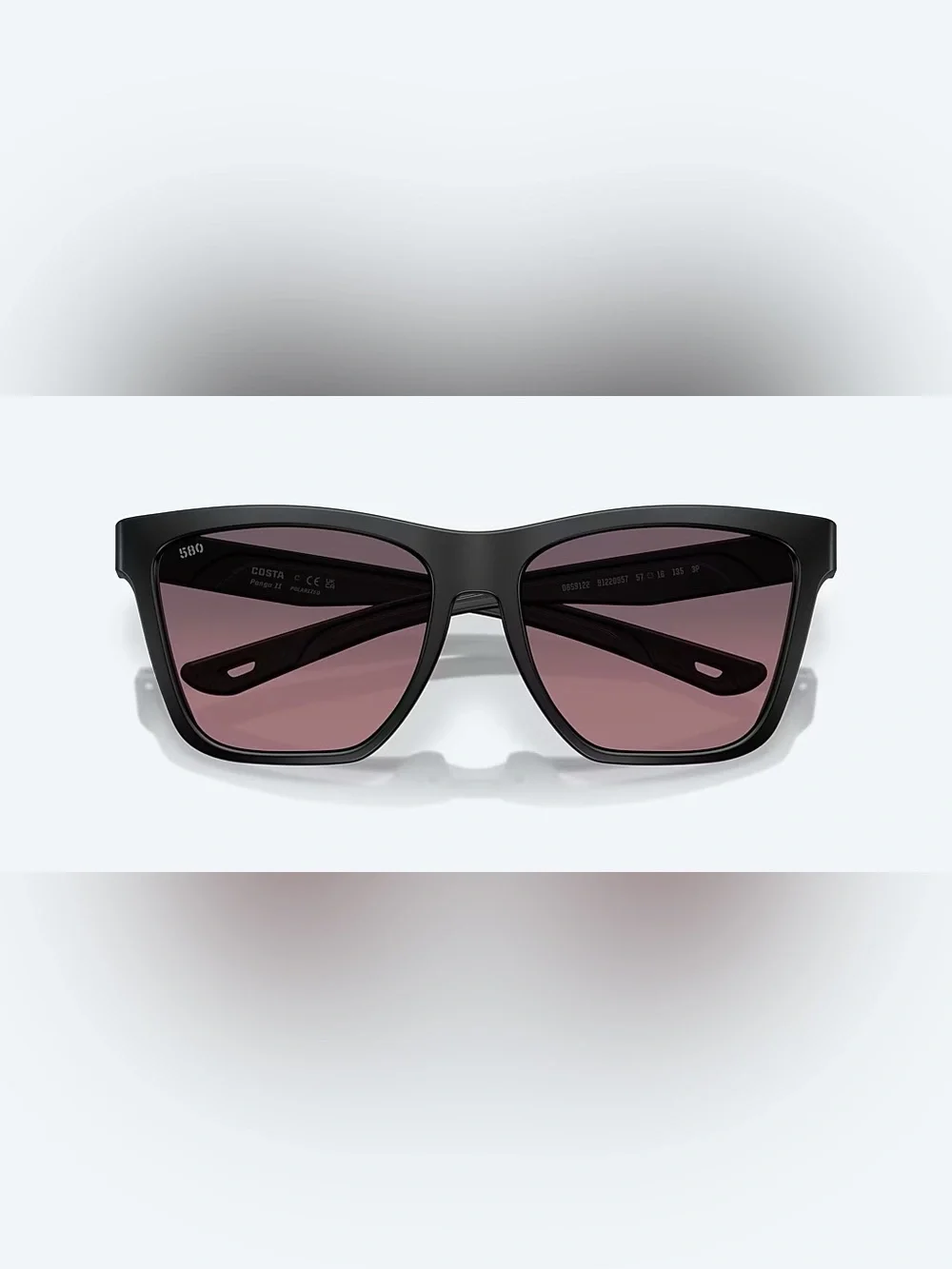 Costa del Mar Panga II Black Frame Sunglasses with Rose Lenses